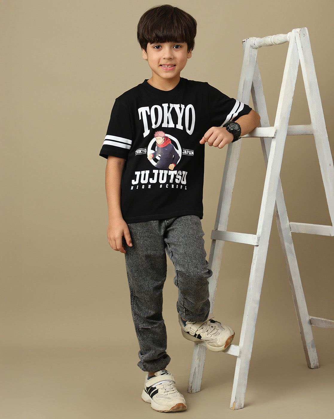 Jujutsu Kaisen Printed Regular Fit Tshirt For Boys