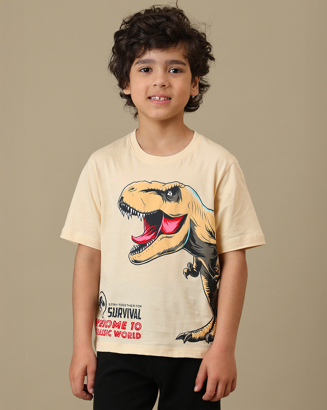 Jurassic World Malta Crew T-Shirt Bambini – Maglietta Manica Corta, 100% Poliestere, Stampa Dinosauro, Taglie XL