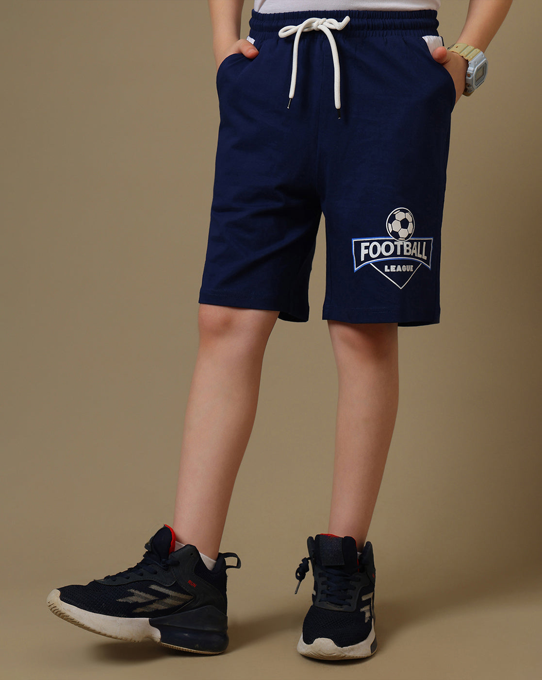 Football League Printed Regular Fit Shorts For Boys