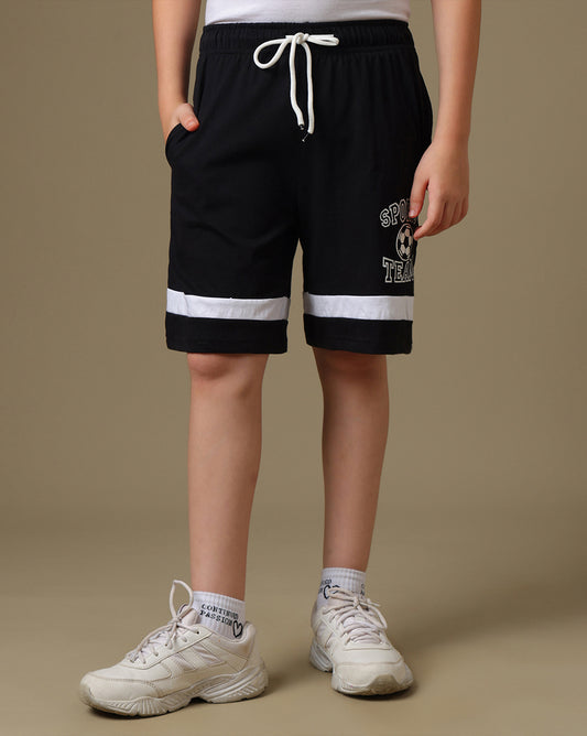 Sports Team Printed Regular Fit Shorts For Boys
