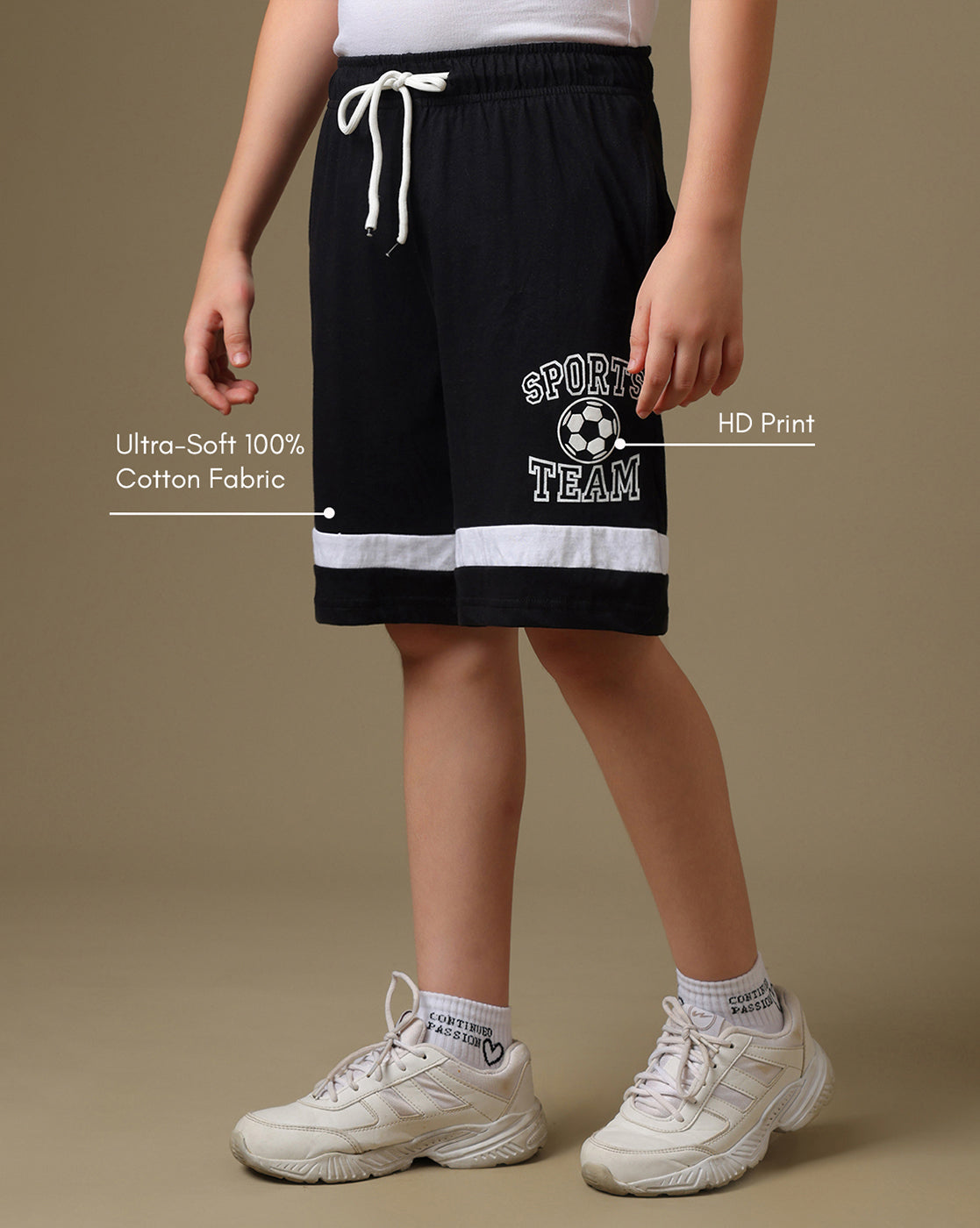 Sports Team Printed Regular Fit Shorts For Boys