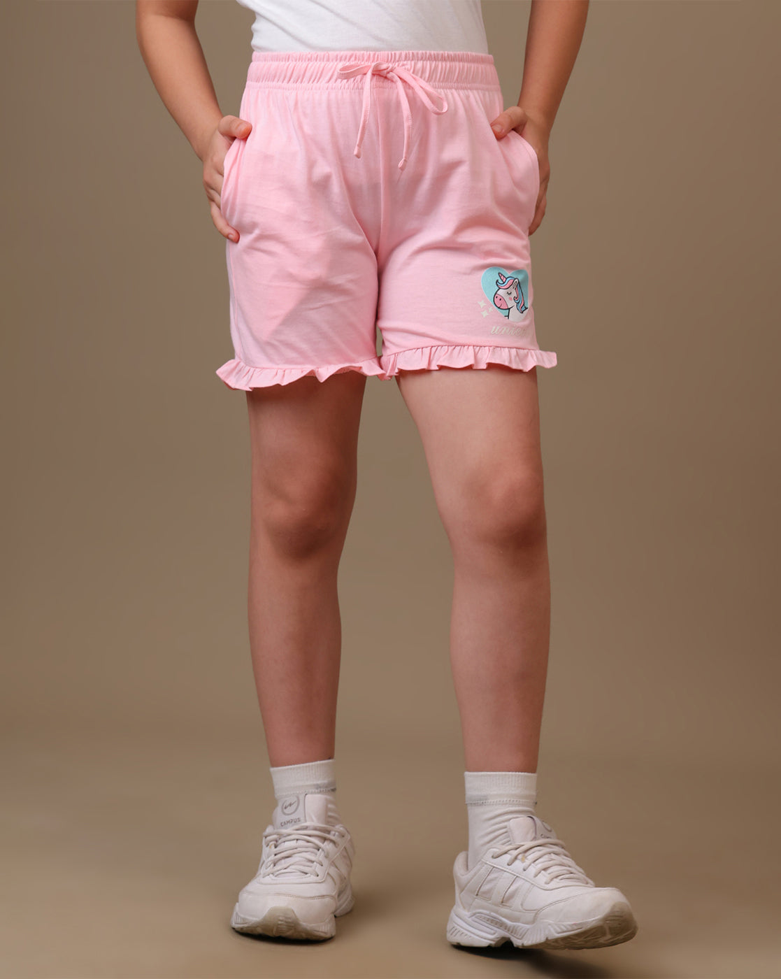 Kidsville Printed Regular Fit Shorts For Girls