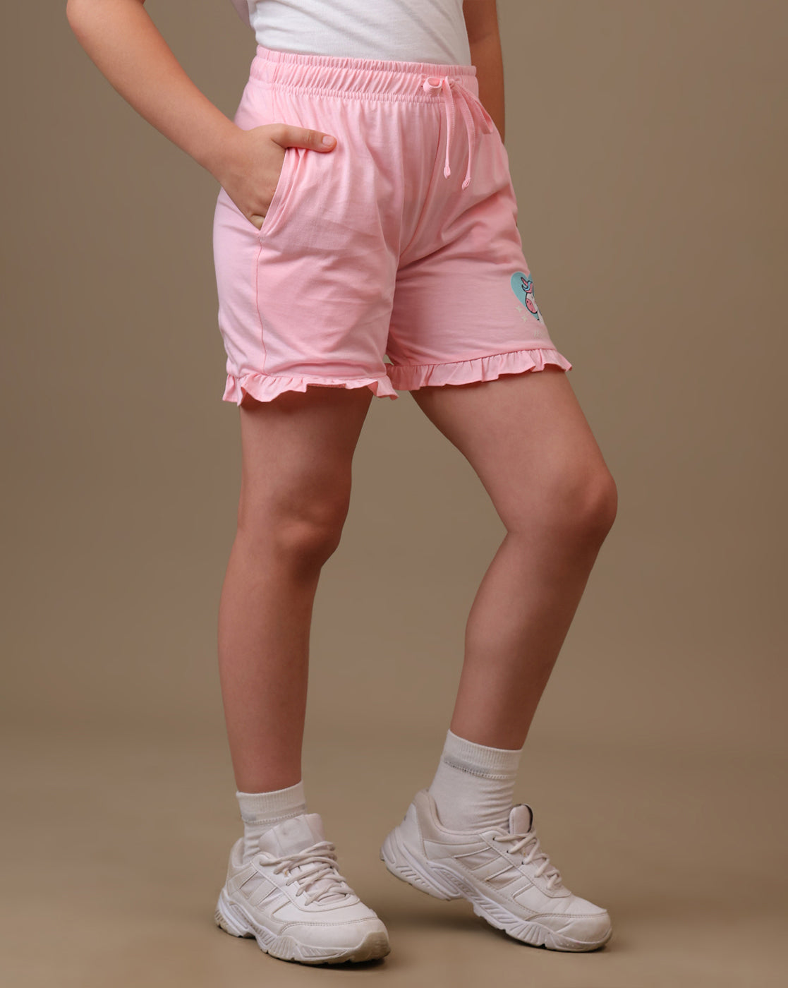 Kidsville Printed Regular Fit Shorts For Girls