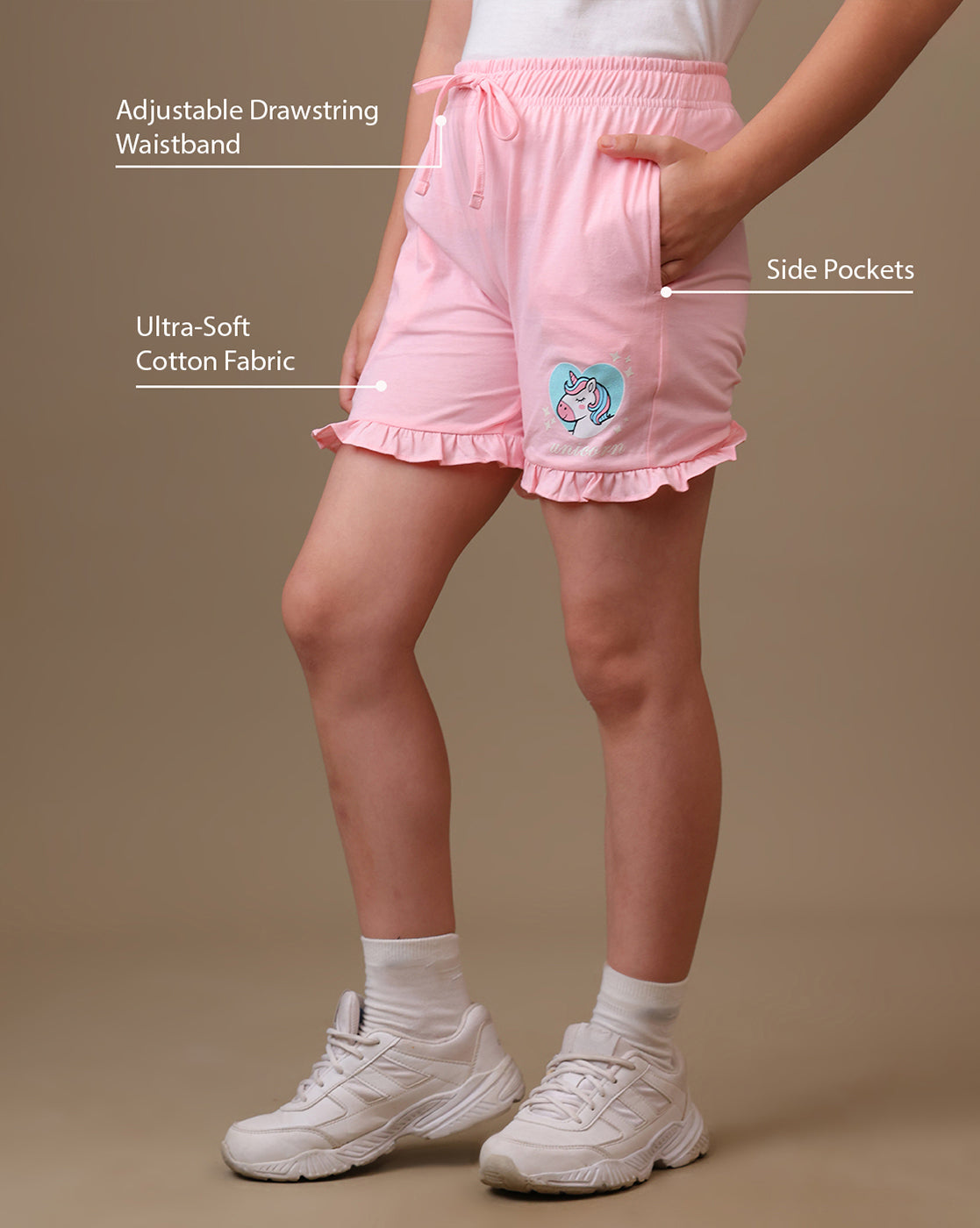 Kidsville Printed Regular Fit Shorts For Girls