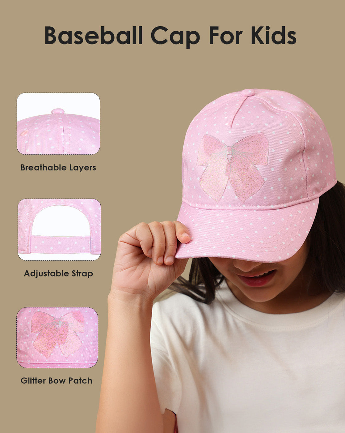 Graphic printed Baseball Cap for Girls