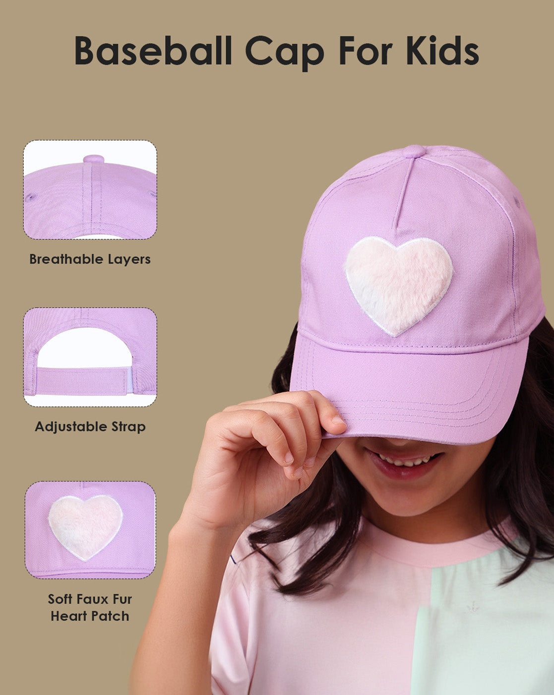 Graphic printed Baseball Cap for Girls