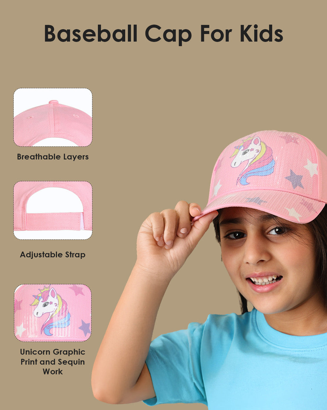 Graphic printed Baseball Cap for Girls