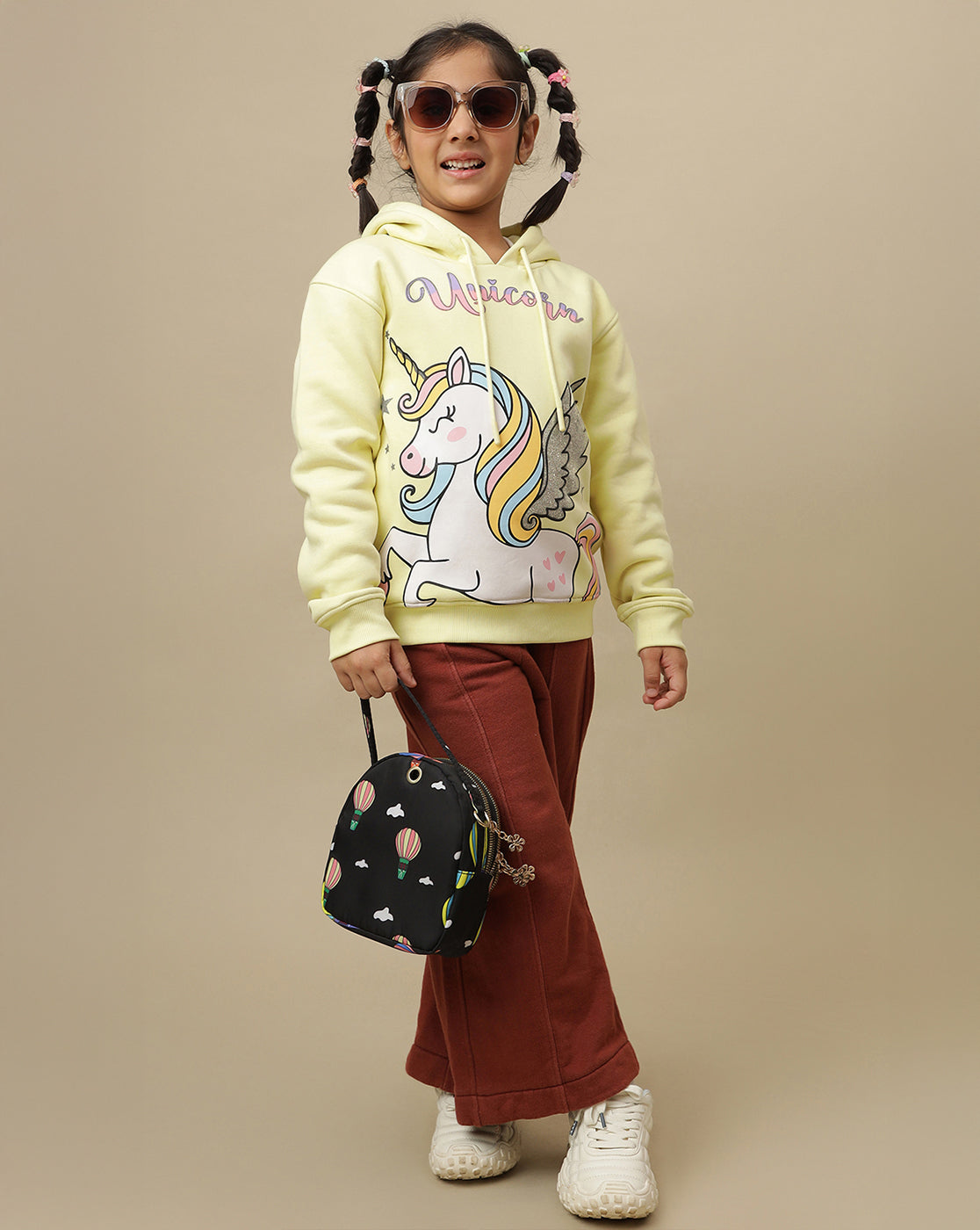 Unicorn Printed Regular Fit Hoodie For Girls