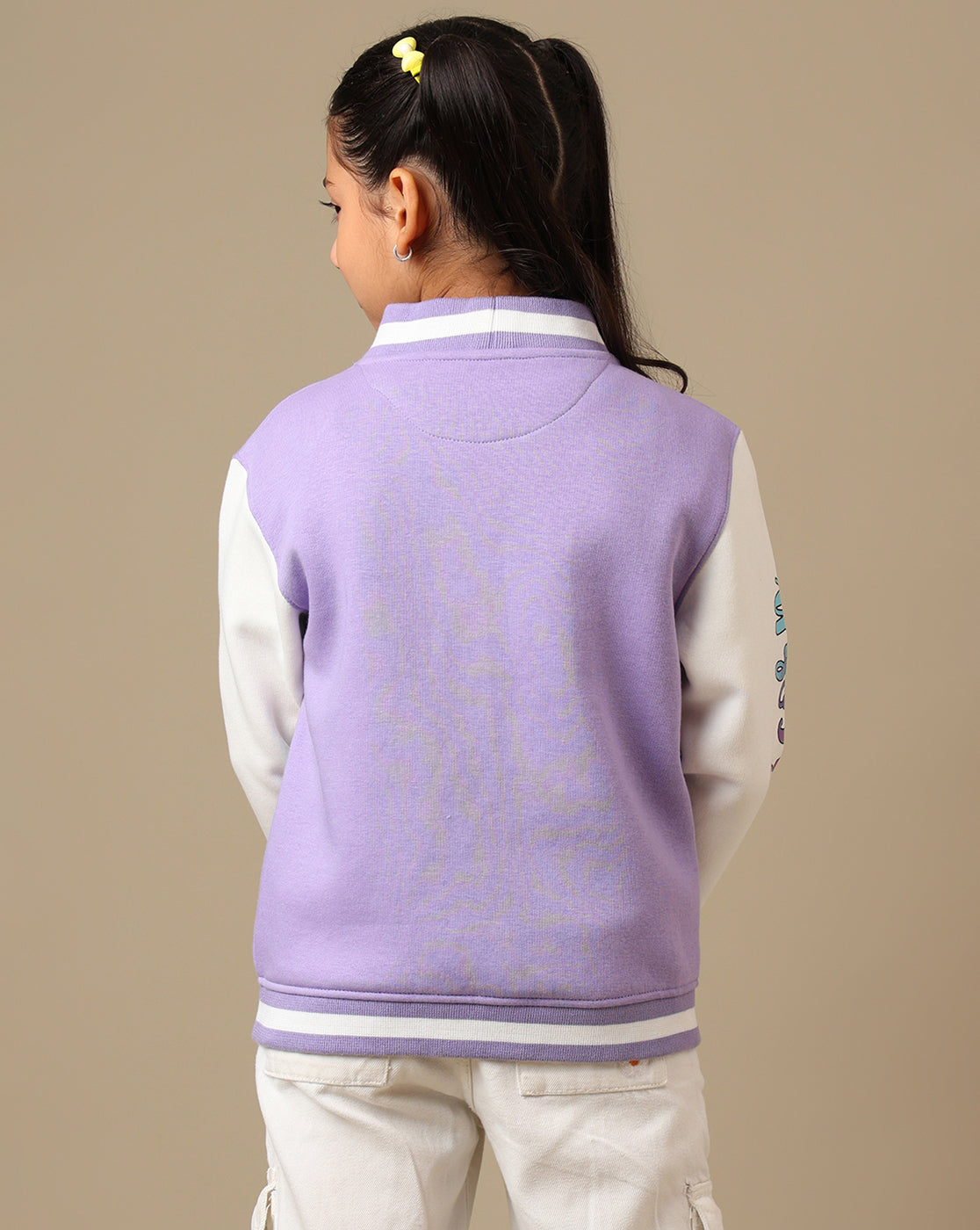 Kidsville Printed Regular Fit Varsity Jacket For Girls