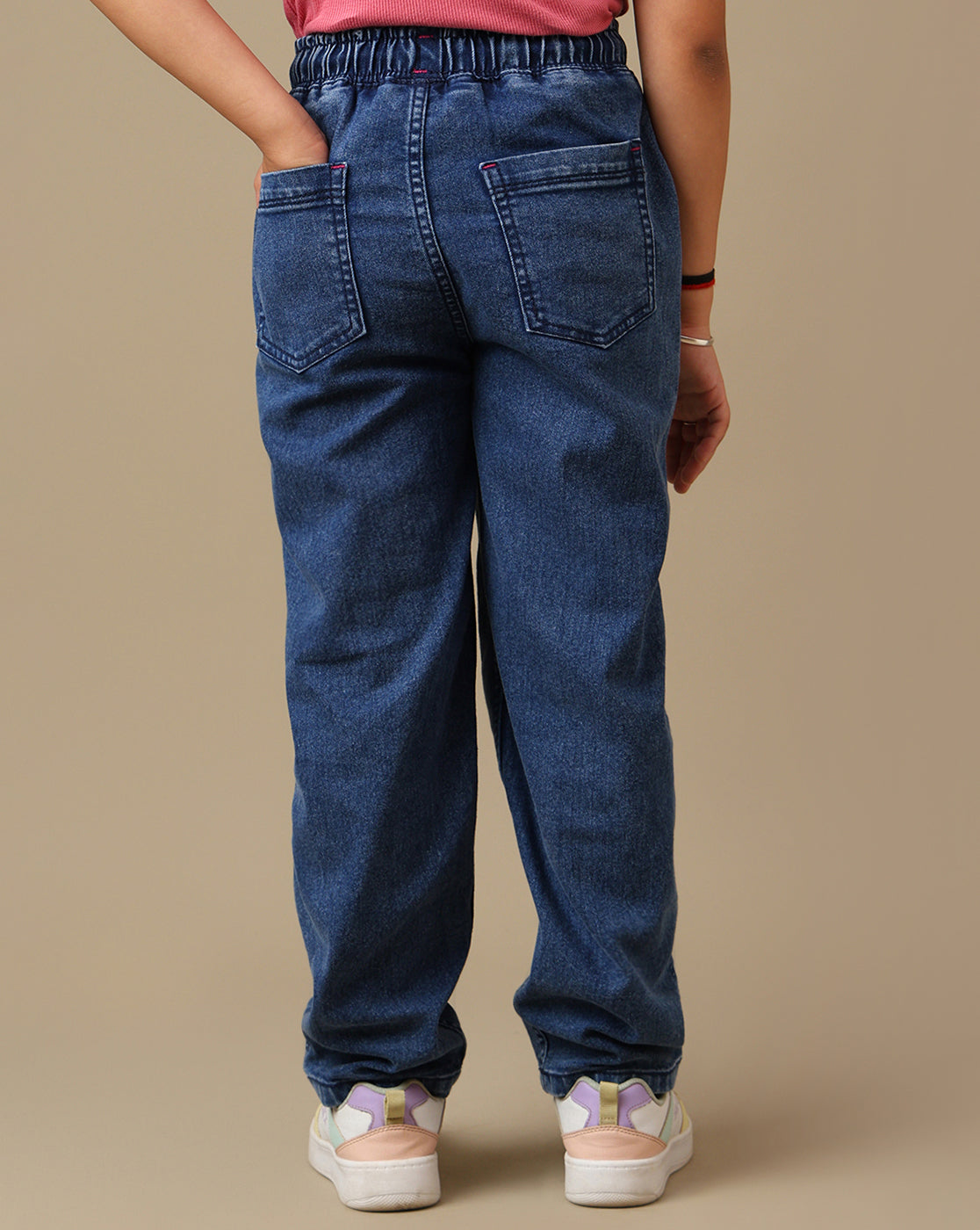 Kidsville Printed Regular Fit Denim Jogger For Girls