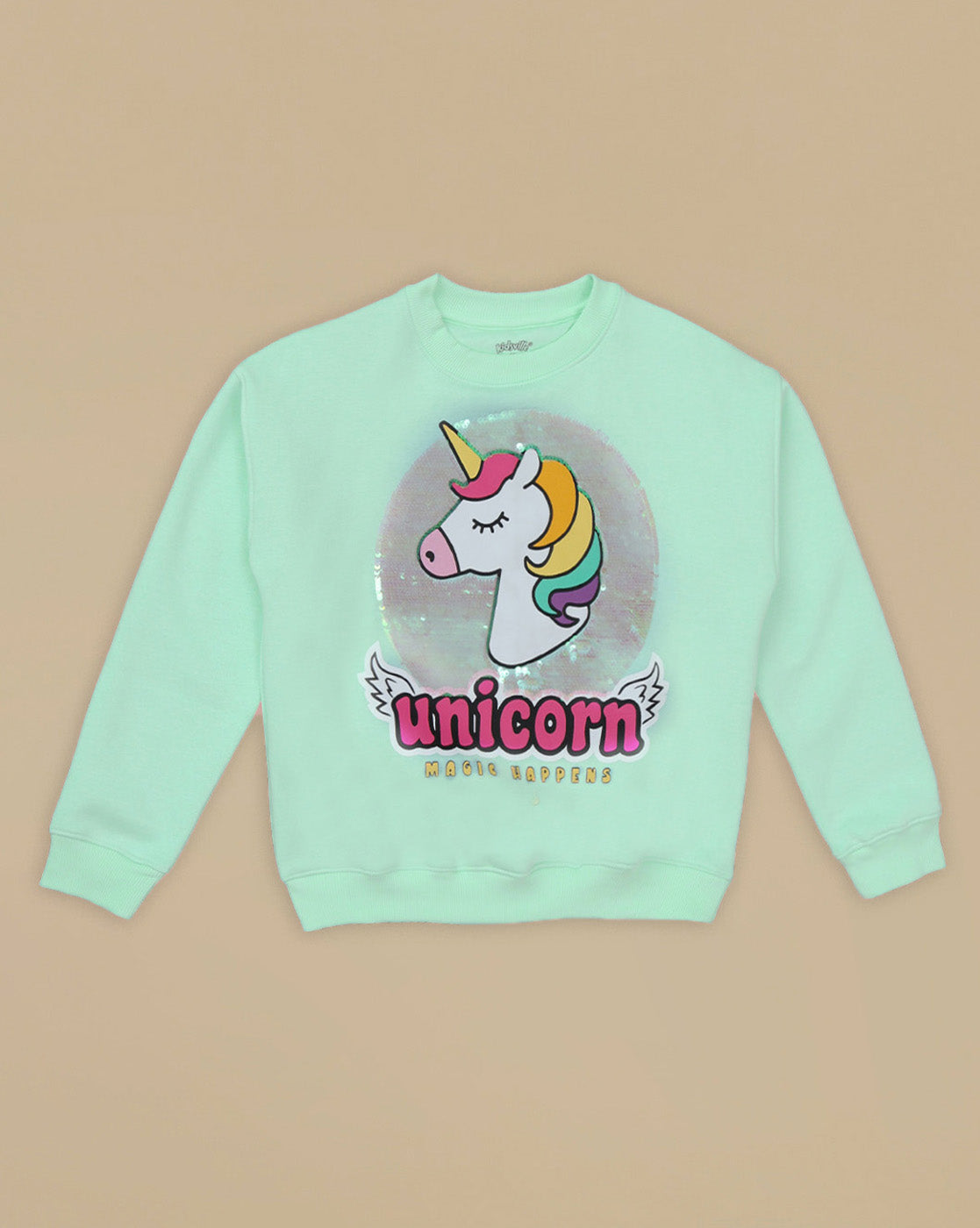 Unicorn Printed Oversized Sweatshirt For Girls