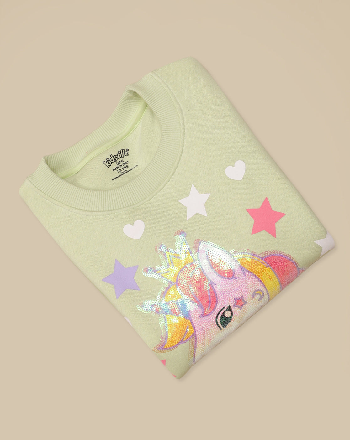 Kidsville Oversized Printed Graphic Cotton Blend Sweatshirt For Girls