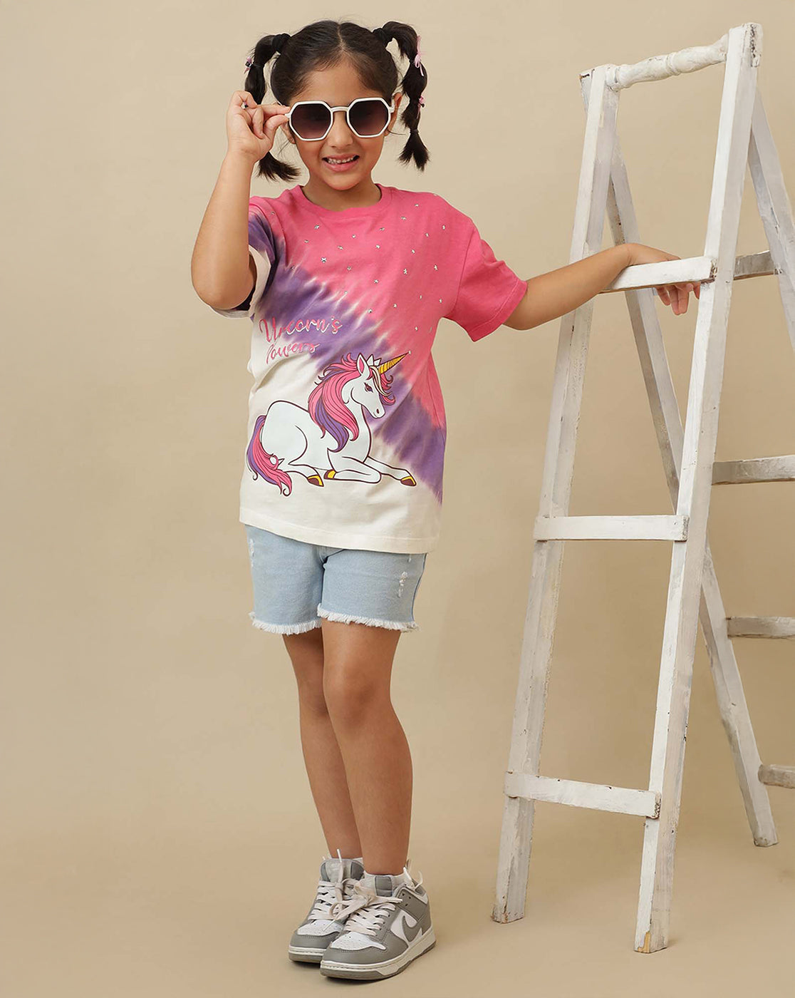 Unicorn Printed Oversized Tshirt For Girls