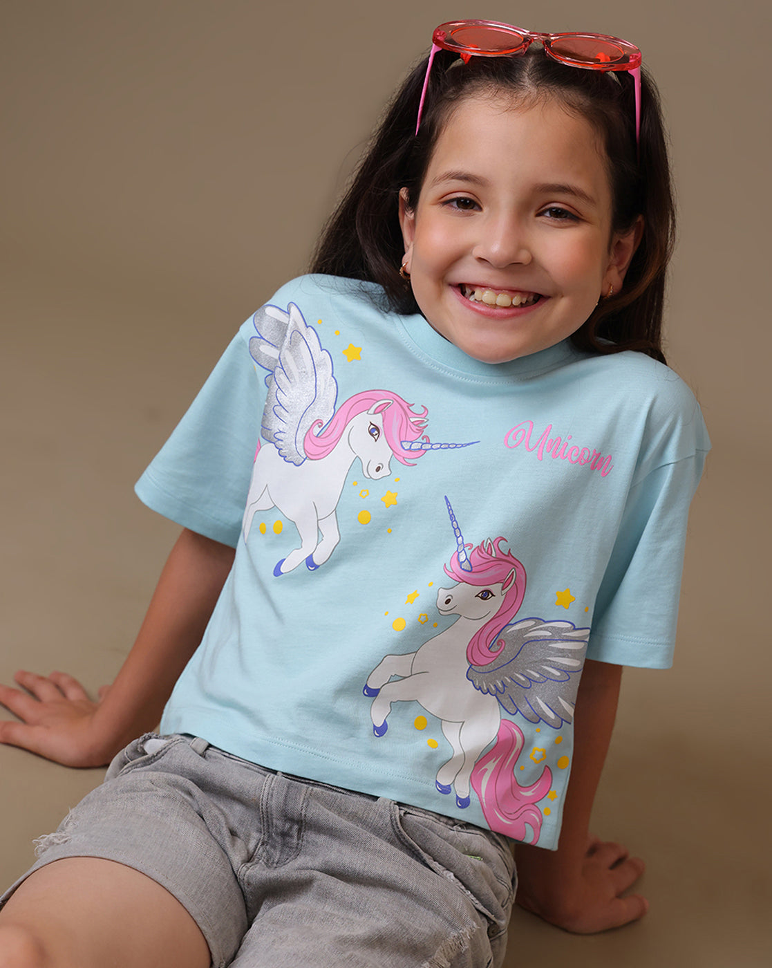 Kidsville Printed Boxy Fit Tshirt For Girls