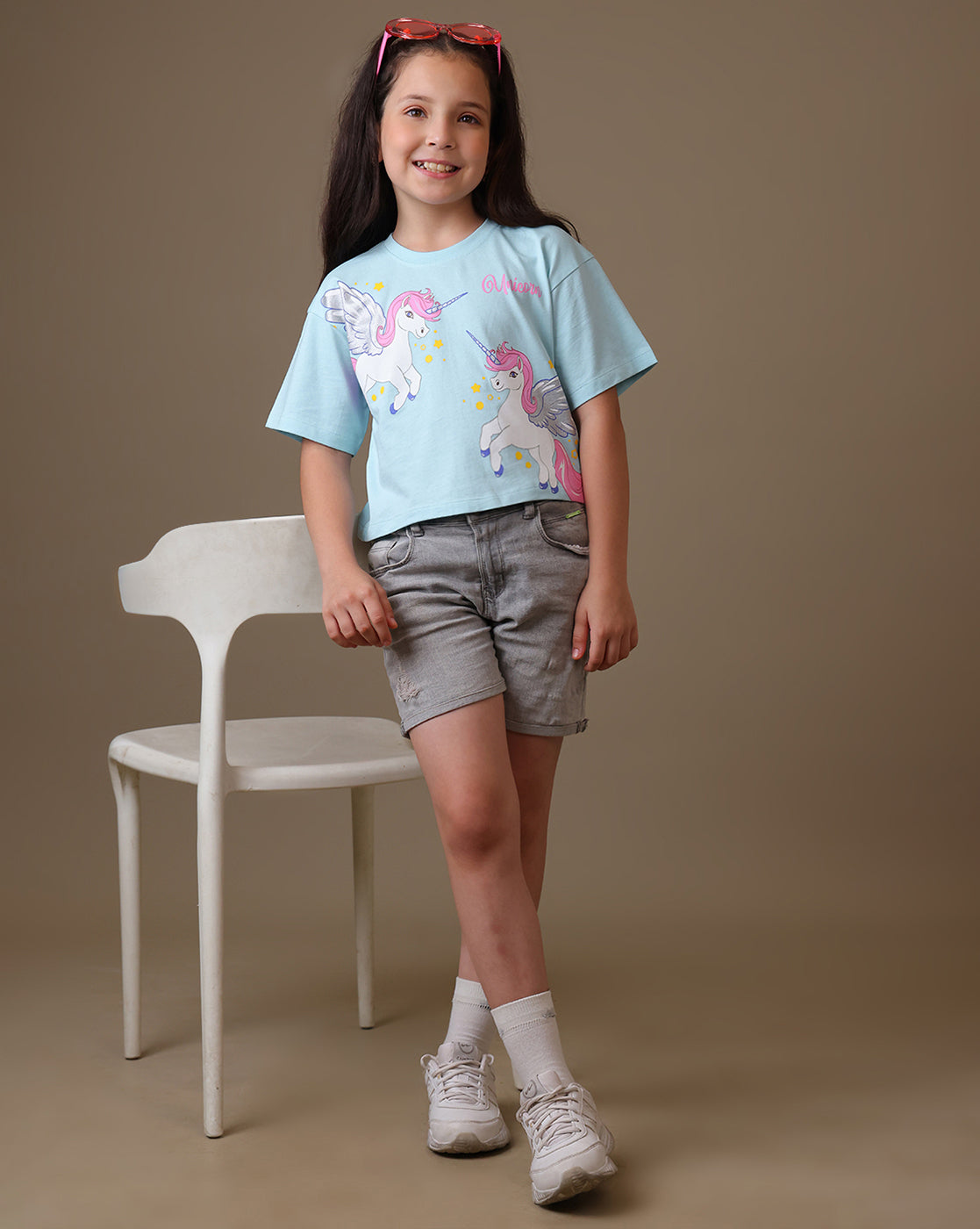Kidsville Printed Boxy Fit Tshirt For Girls