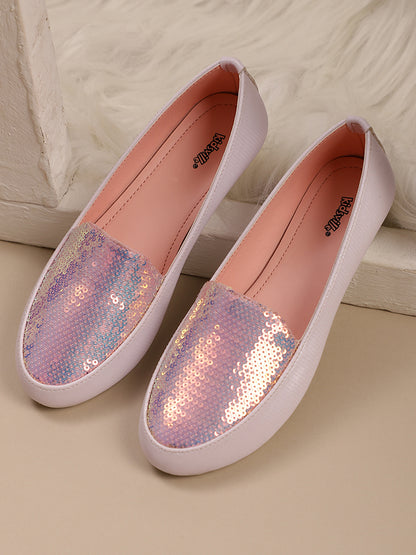 Kids Girls Round Toe Slip-On Ballerinas