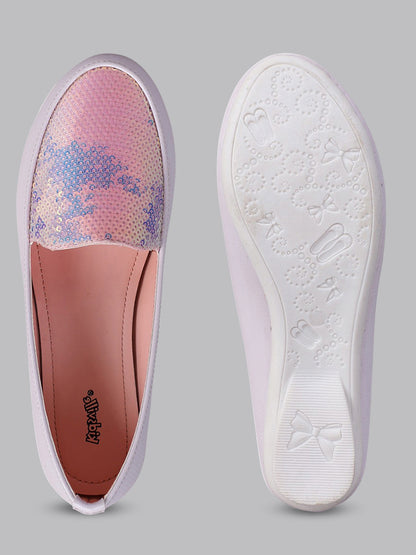 Kids Girls Round Toe Slip-On Ballerinas