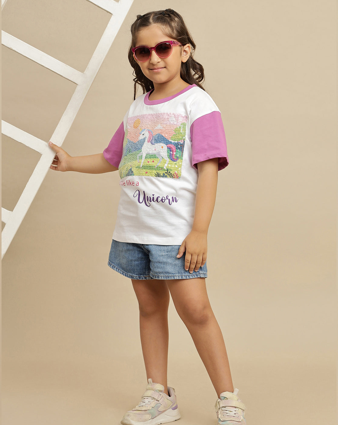 Kidsville Printed Oversized Tshirt For Girls