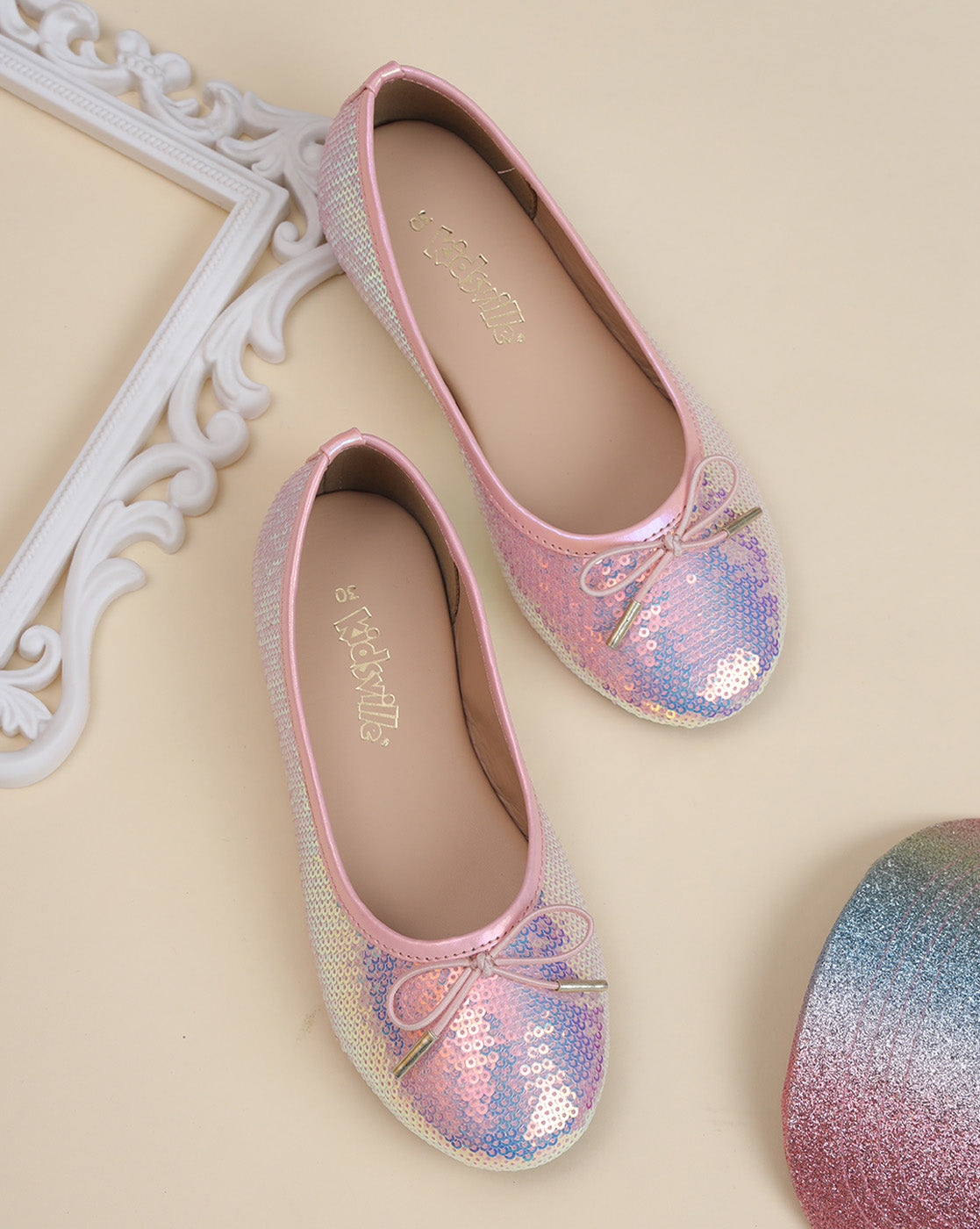 Kids Girls Round Toe Slip-On Ballerinas