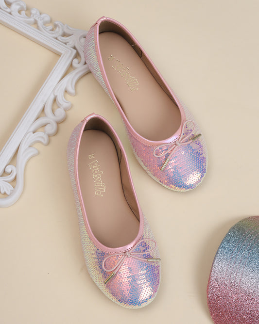 Kids Girls Round Toe Slip-On Ballerinas