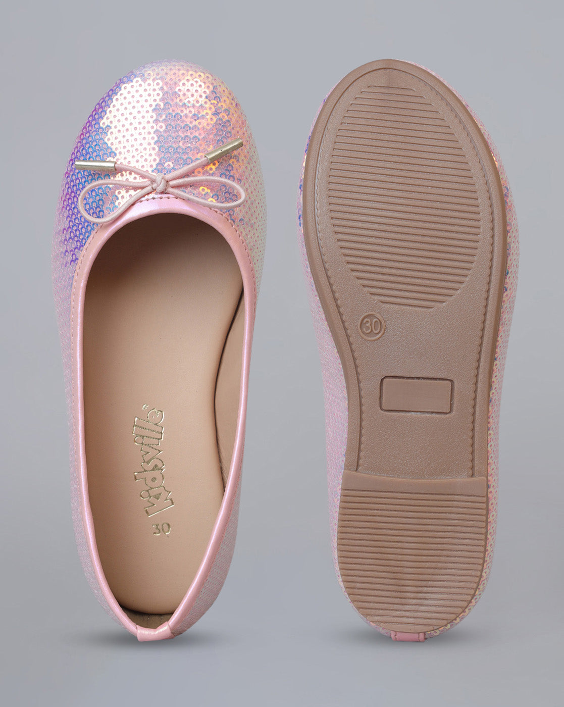 Kids Girls Round Toe Slip-On Ballerinas