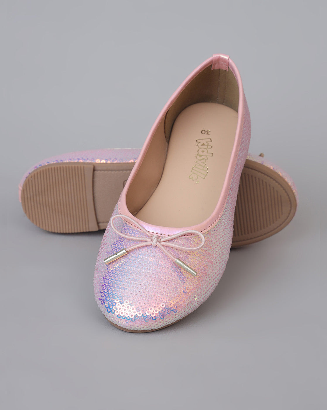 Kids Girls Round Toe Slip-On Ballerinas