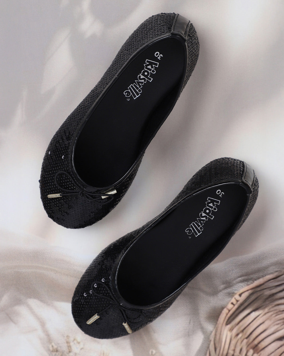 Kids Girls Round Toe Slip-On Ballerinas