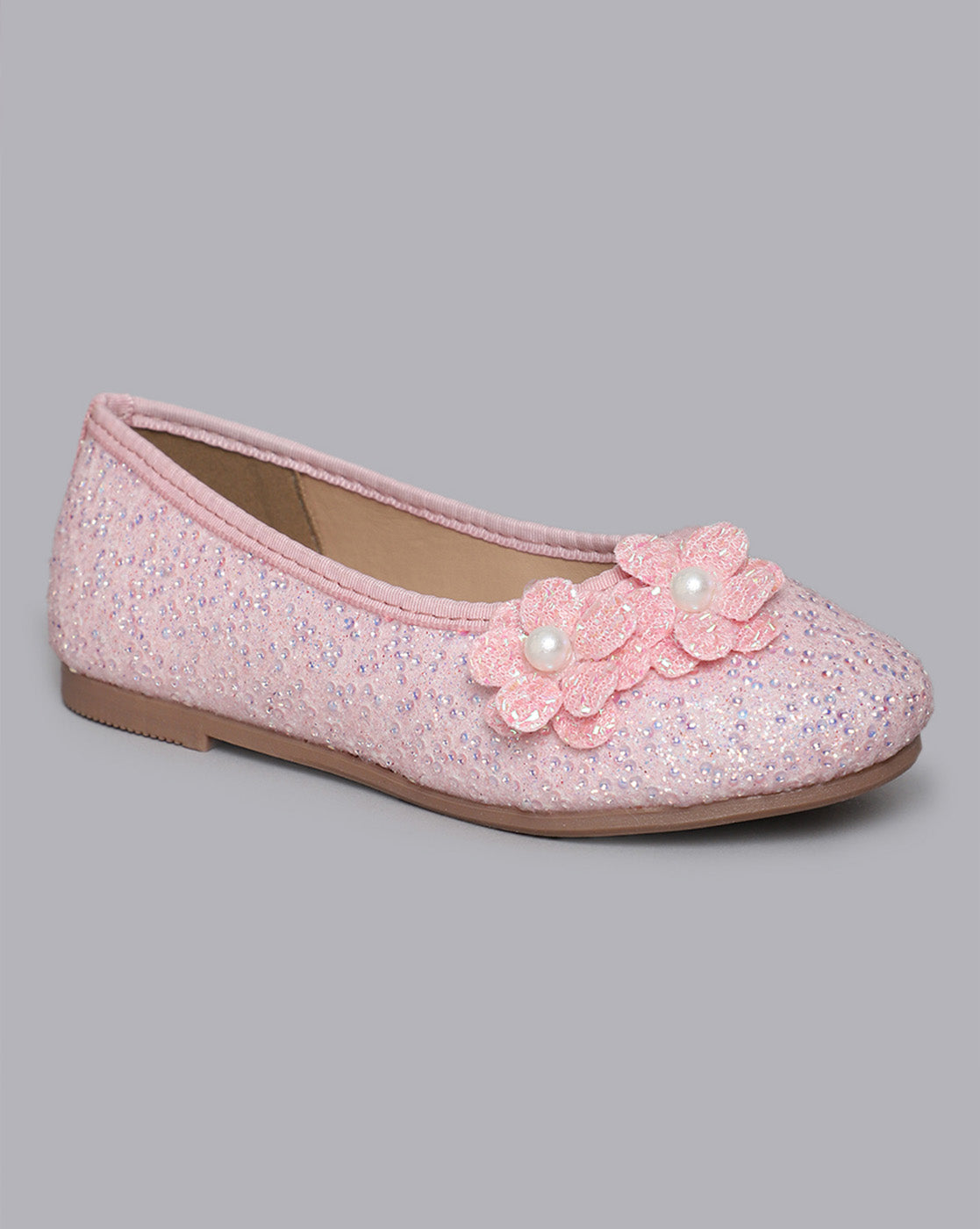 Kids Girls Round Toe Slip-On Ballerinas