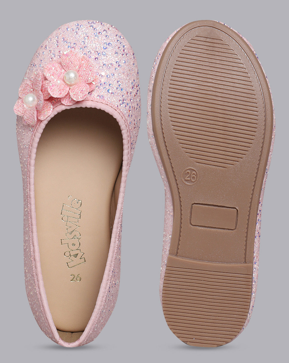 Kids Girls Round Toe Slip-On Ballerinas