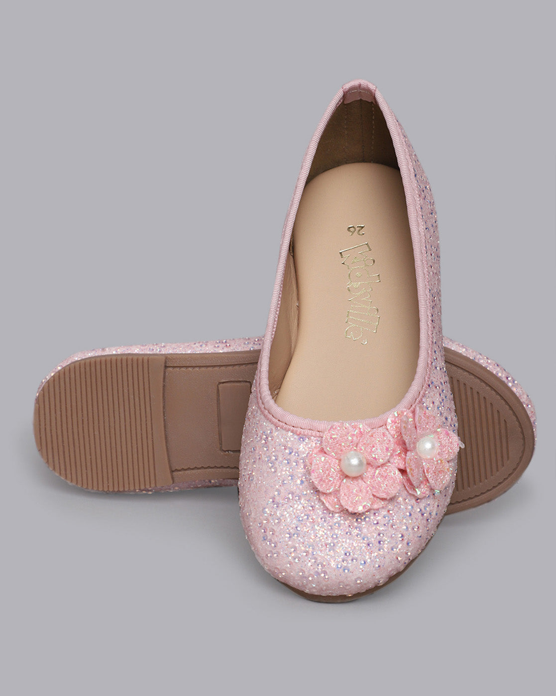 Kids Girls Round Toe Slip-On Ballerinas
