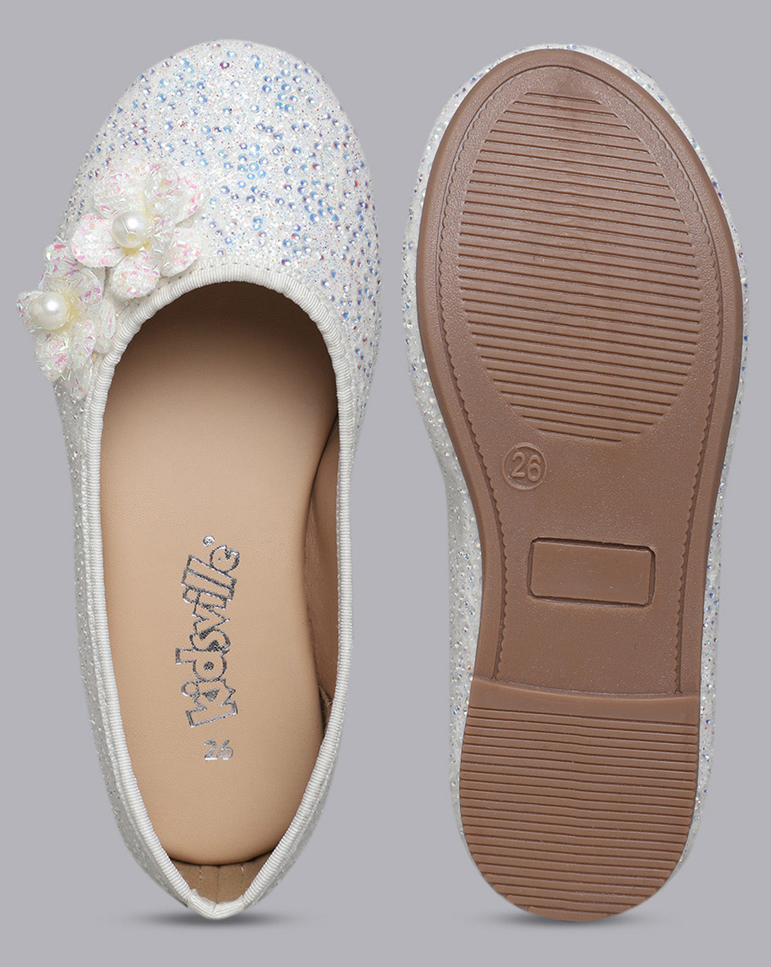 Kids Girls Round Toe Slip-On Ballerinas