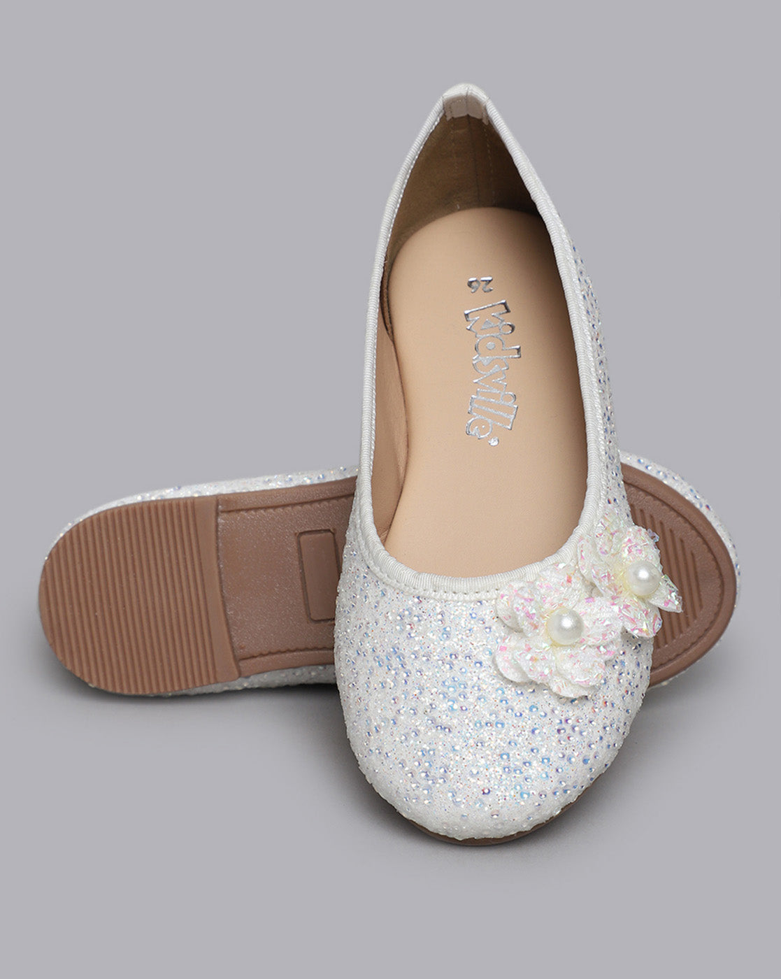 Kids Girls Round Toe Slip-On Ballerinas