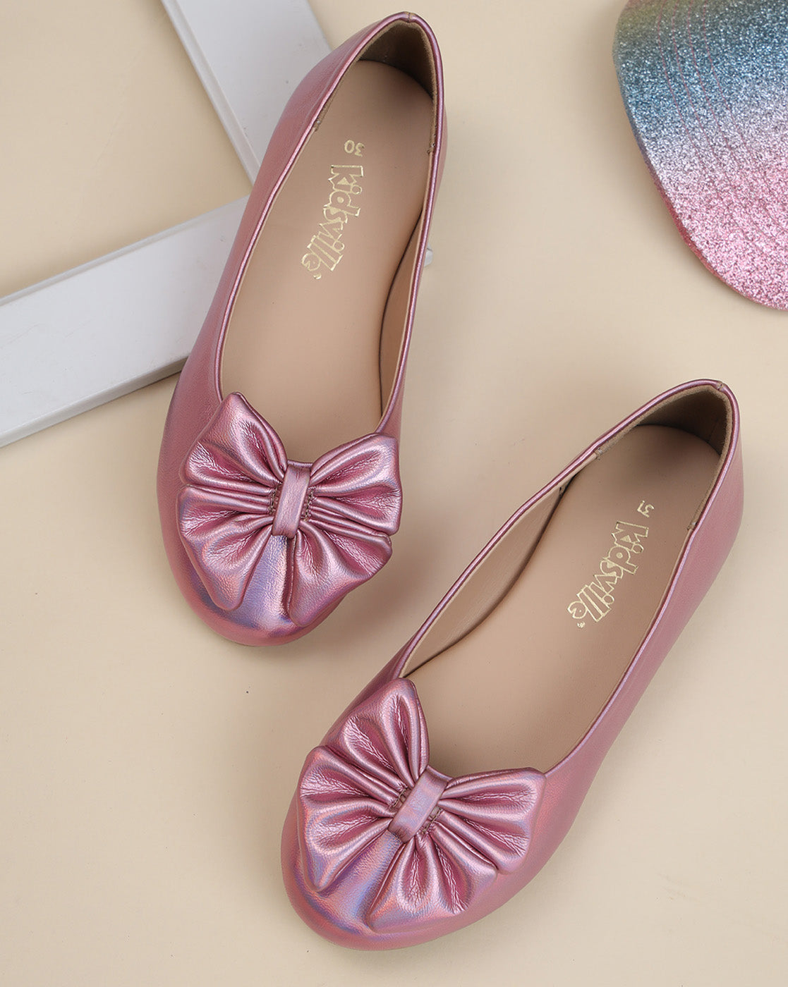 Kids Girls Round Toe Slip-On Ballerinas