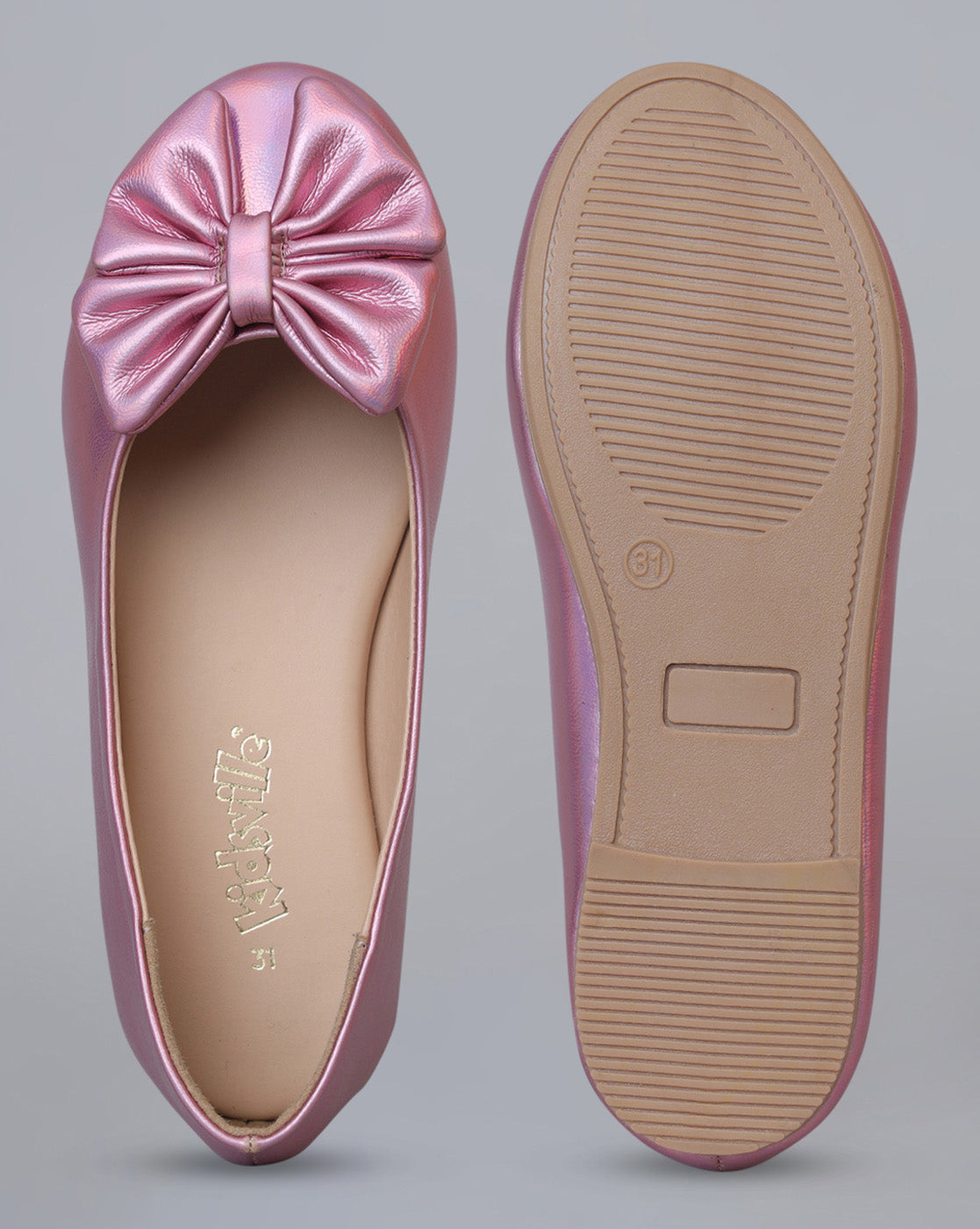 Kids Girls Round Toe Slip-On Ballerinas