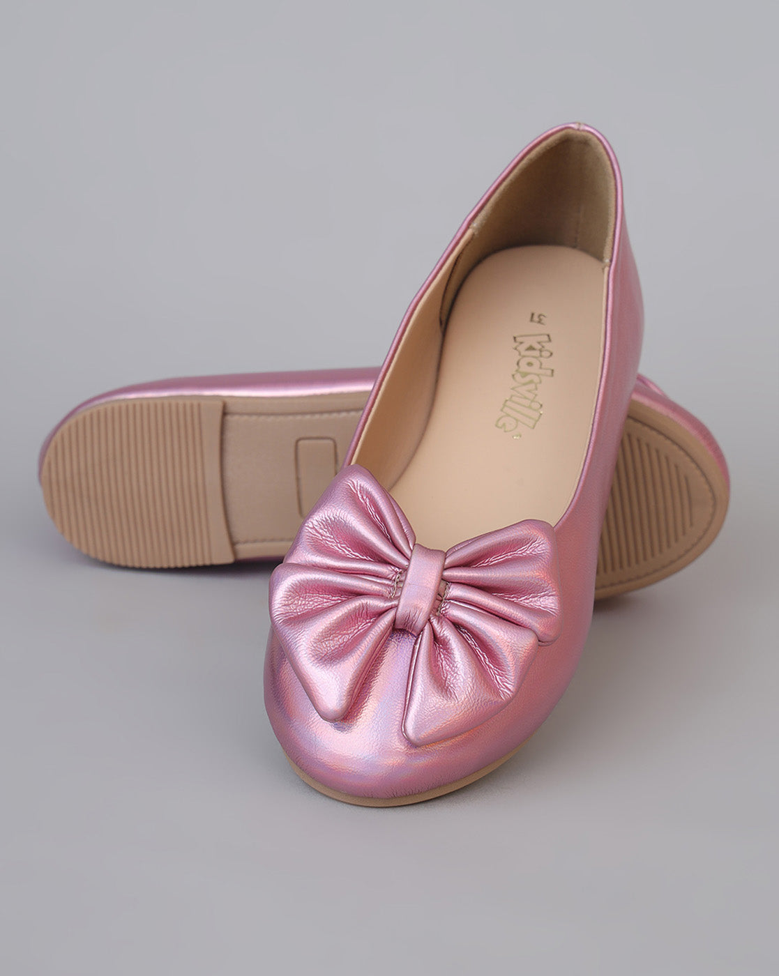 Kids Girls Round Toe Slip-On Ballerinas