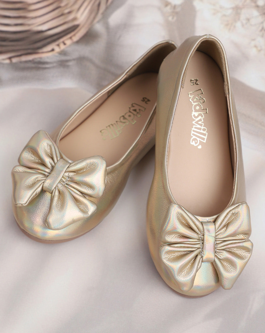 Kids Girls Round Toe Slip-On Ballerinas
