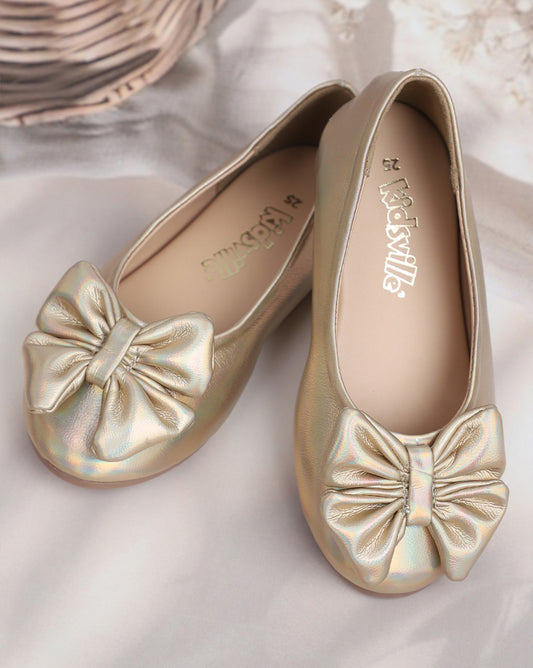 Kids Girls Round Toe Slip-On Ballerinas