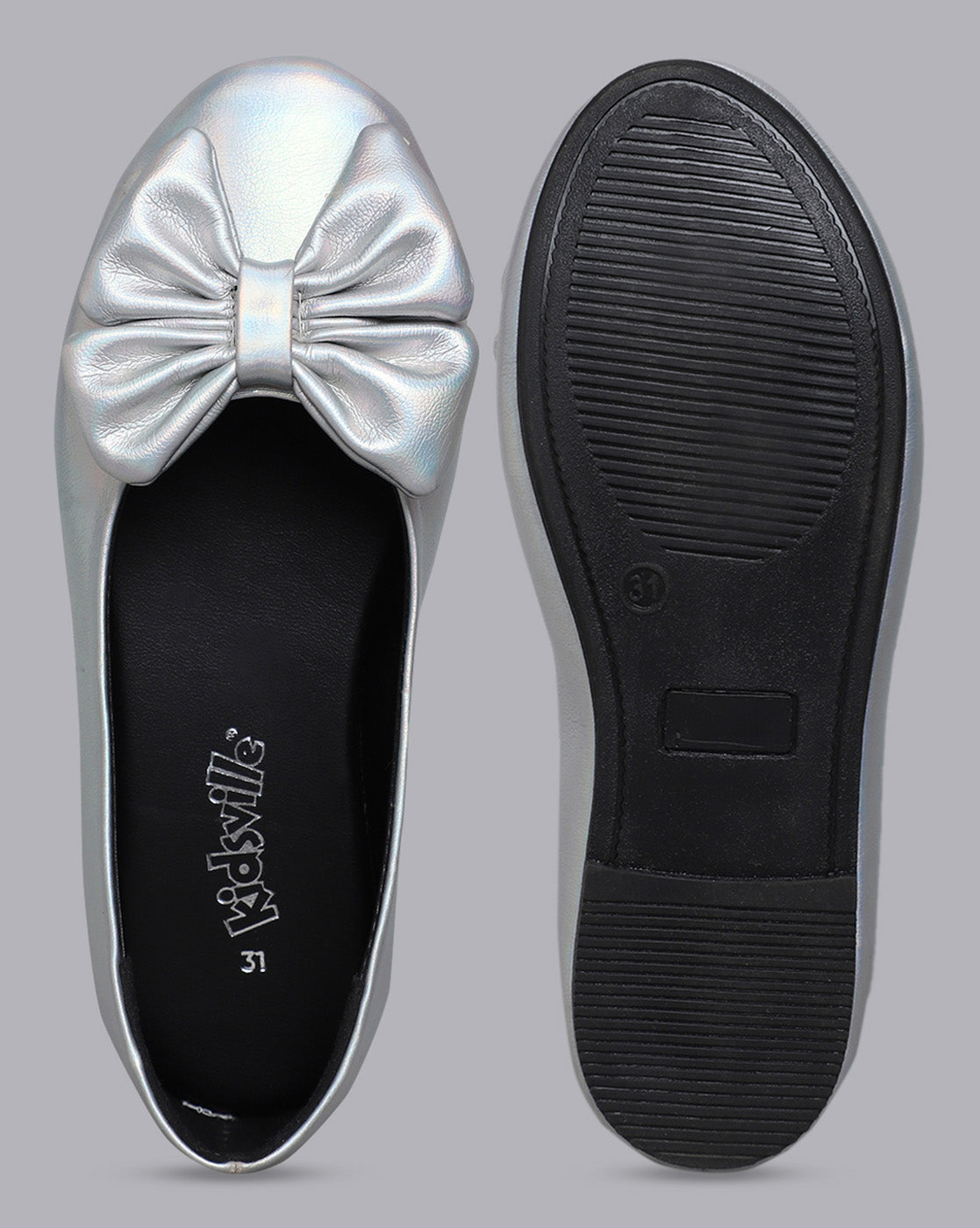 Kids Girls Round Toe Slip-On Ballerinas