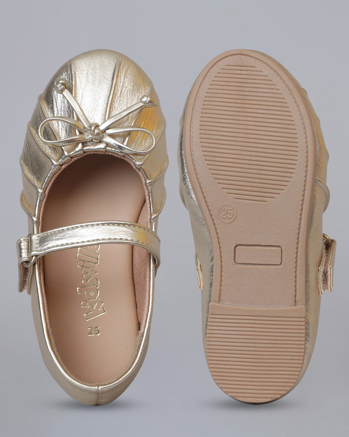 Kids Girls Round Toe Slip-On Ballerinas
