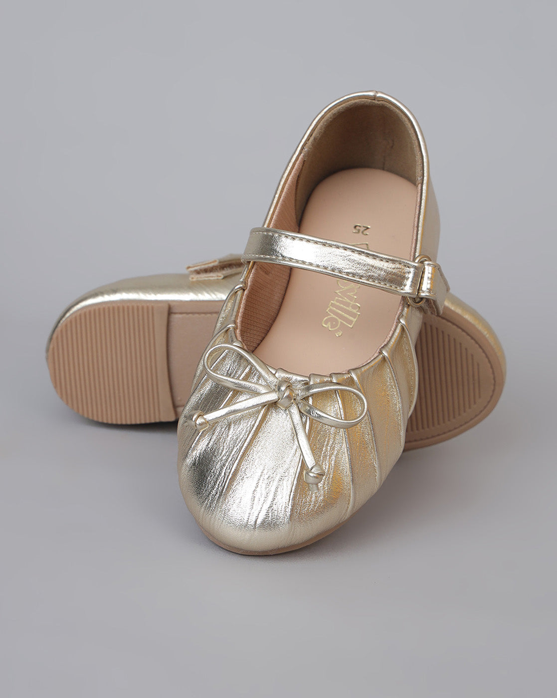 Kids Girls Round Toe Slip-On Ballerinas