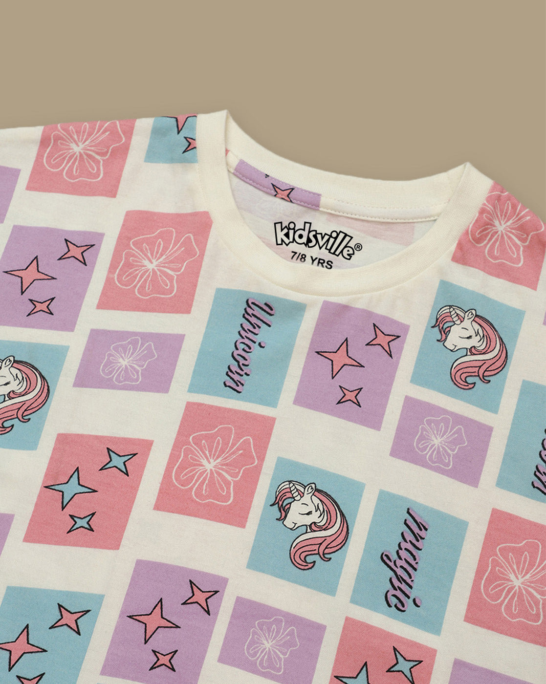 Kidsville Printed Regular Fit Tshirt & Shorts  For Girls