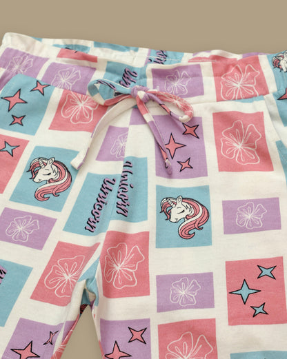 Unicorn  Regular Fit Shorts  Girls