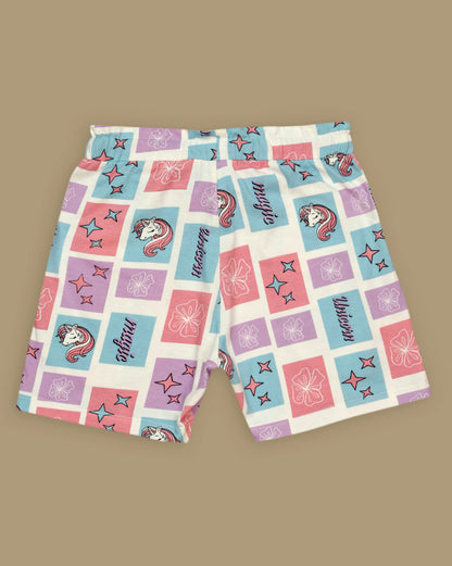 Unicorn  Regular Fit Shorts  Girls