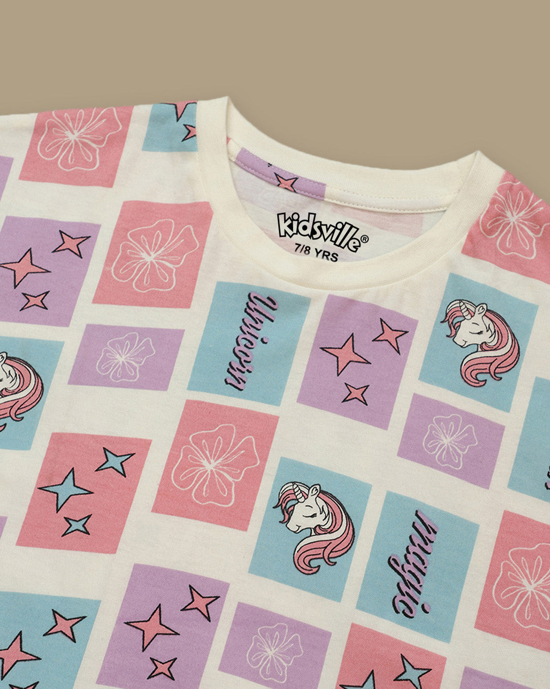 Unicorn Printed Relaxed Fit Tshirt For Girls