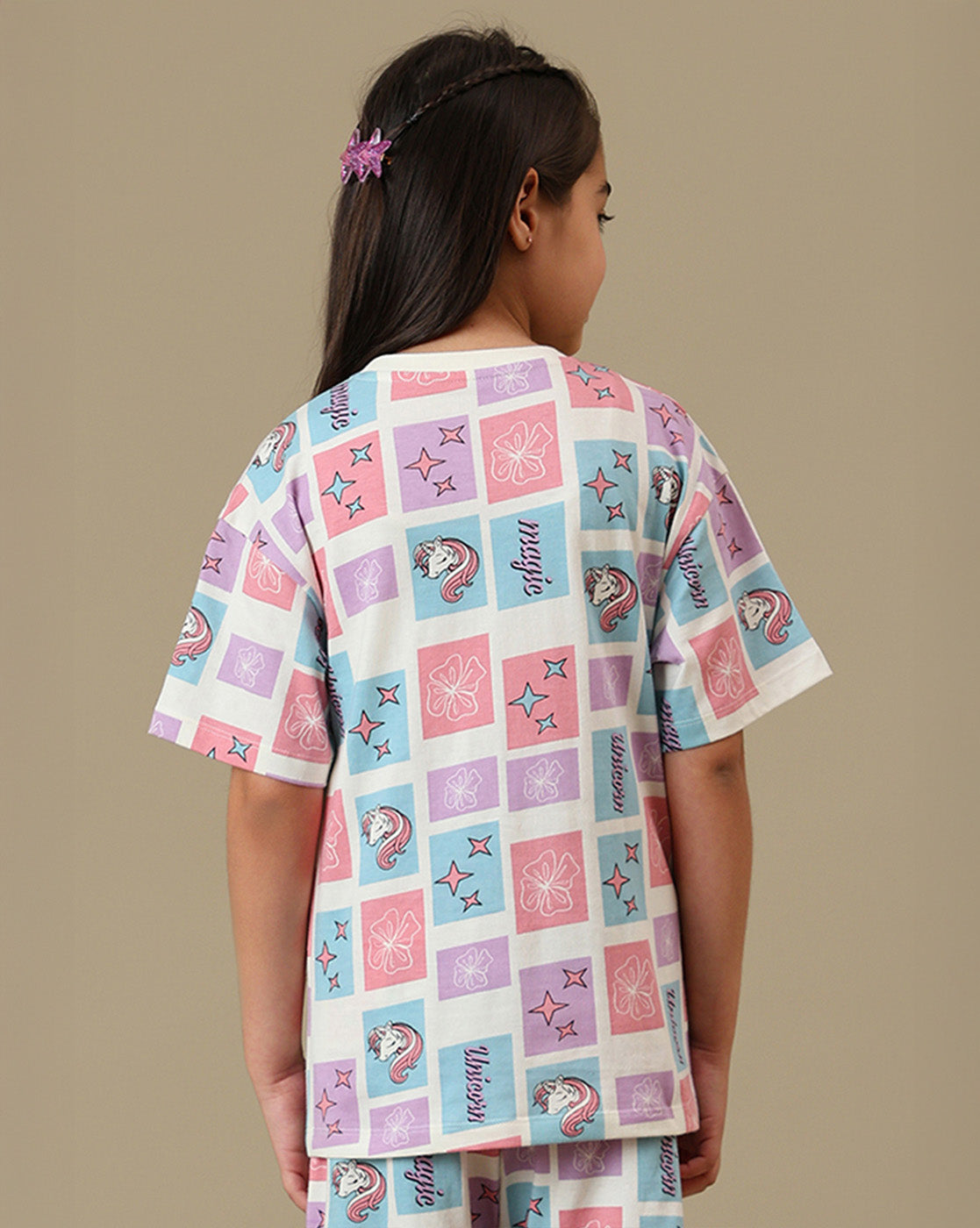 Unicorn Printed Relaxed Fit Tshirt For Girls