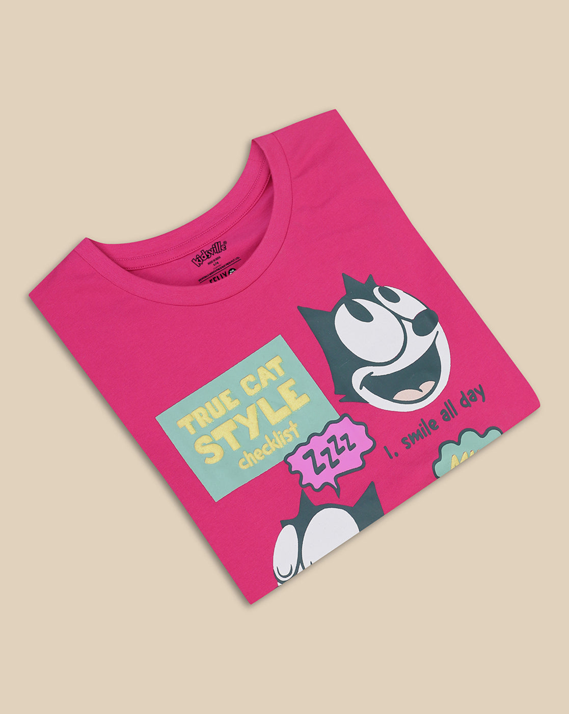 Felix The Cat Printed Relaxed Fit Tshirt For Girls