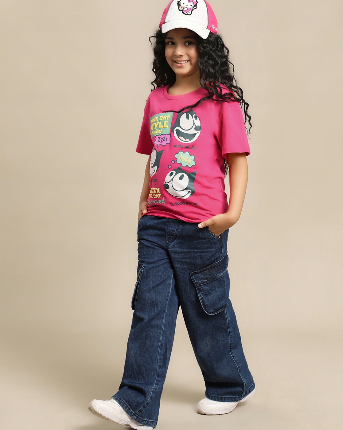 Felix The Cat Printed Relaxed Fit Tshirt For Girls