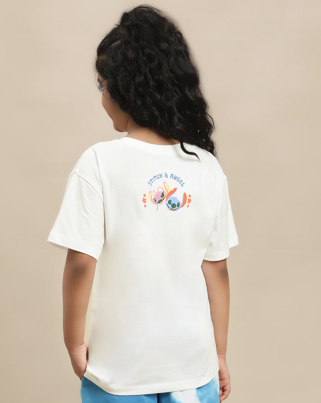 Lilo & Stitch Printed Relaxed Fit Tshirt For Girls