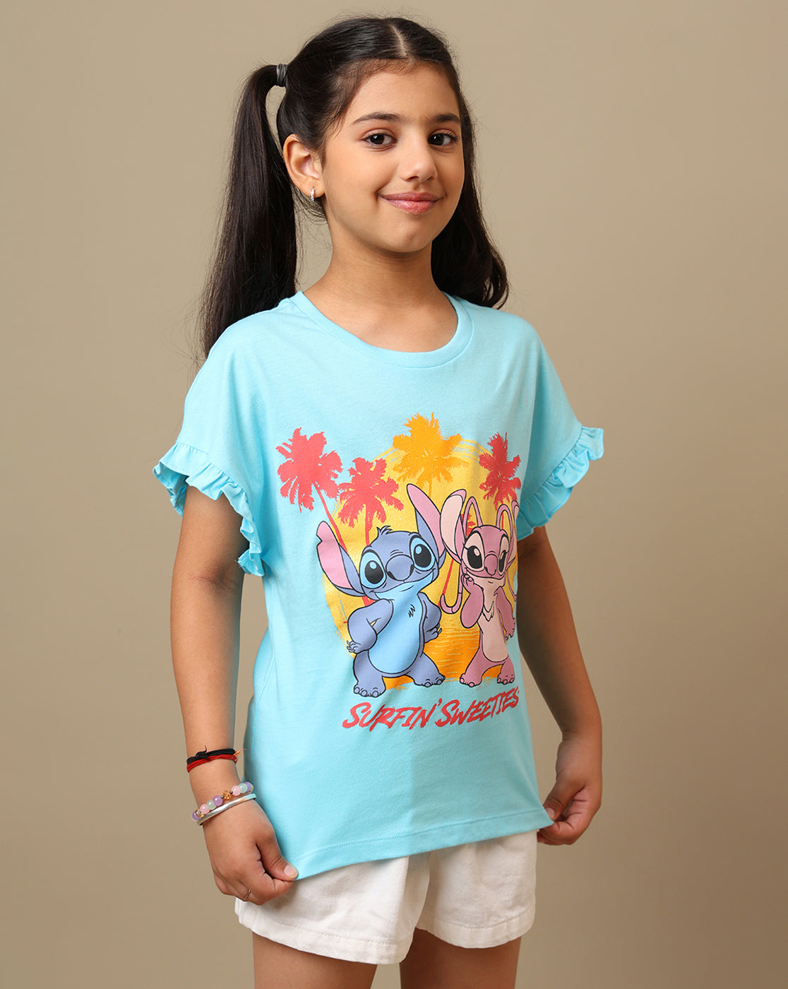 Lilo & Stitch Printed Relaxed Fit Tshirt For Girls