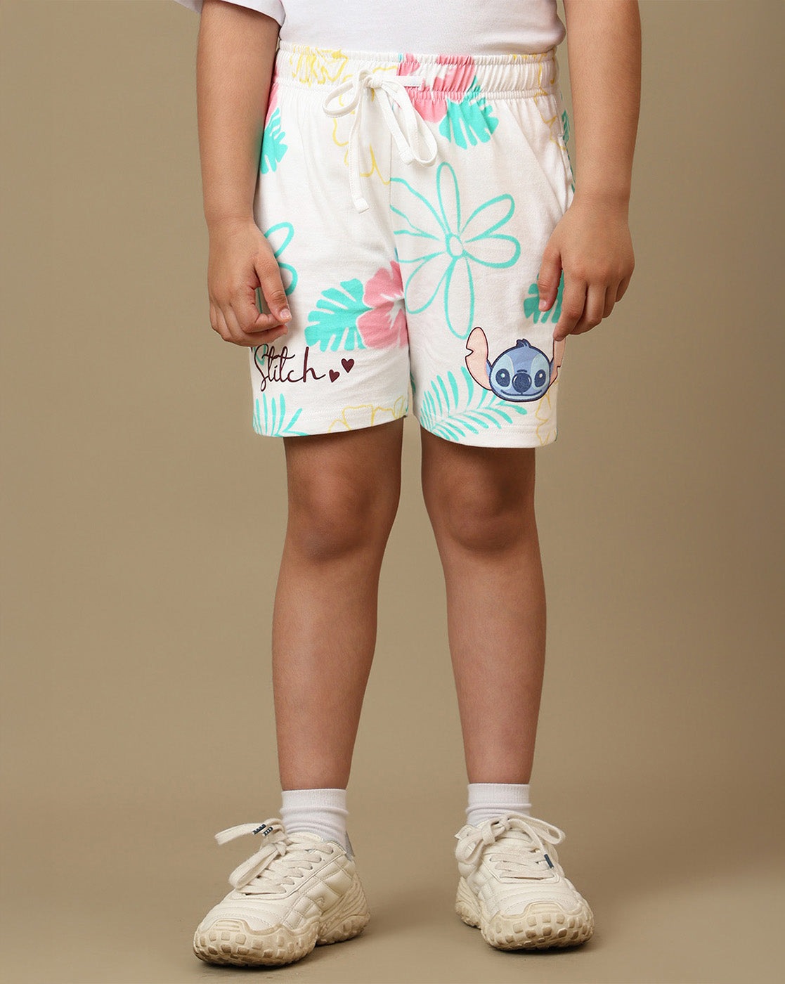 Lilo & Stitch Printed Relaxed Fit Shorts For Girls